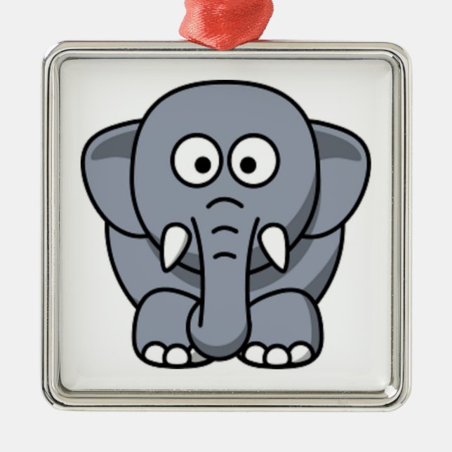 GRAY ELEPHANT METAL ORNAMENT (Front)