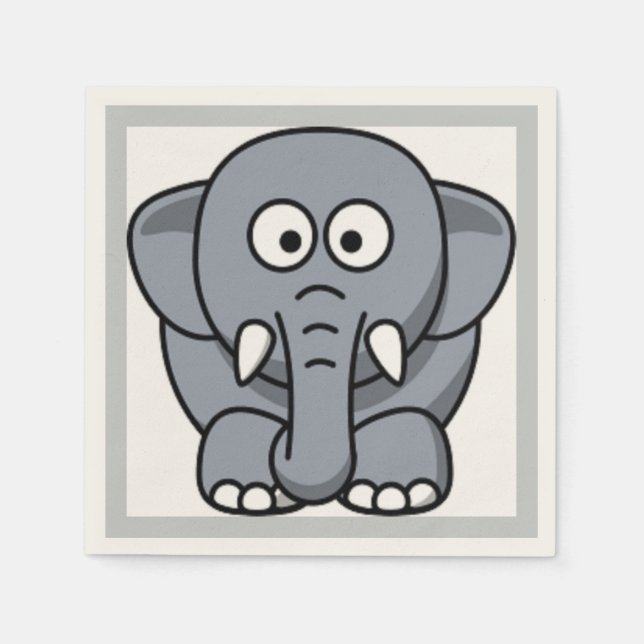 GRAY ELEPHANT NAPKINS (Front)