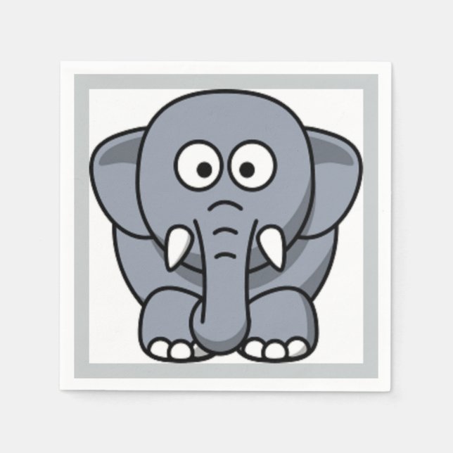 GRAY ELEPHANT NAPKINS (Front)