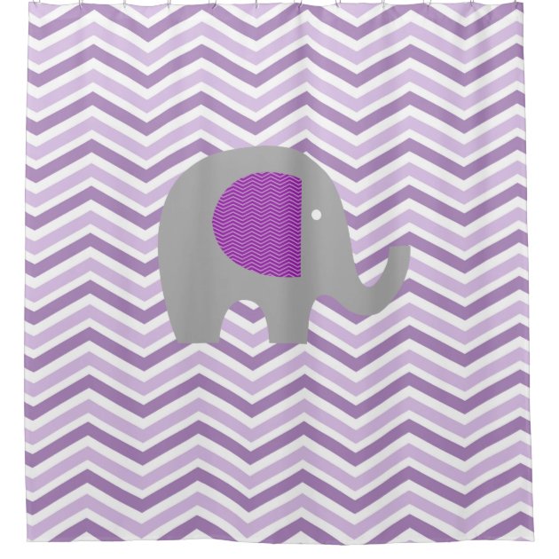 purple chevron shower curtain