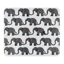 Gray Elephant Patterned