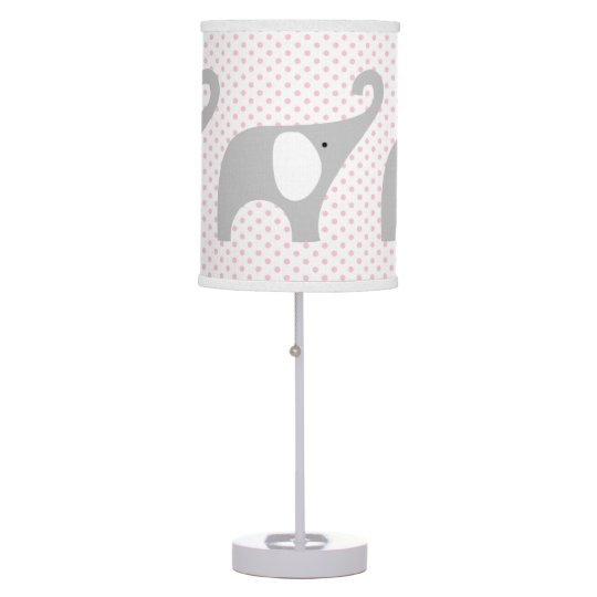 Gray Elephant Pink Stripe Baby Nursery Decor Table Lamp Gray Elephant Pink Stripe Baby Nursery Decor Table Lamp