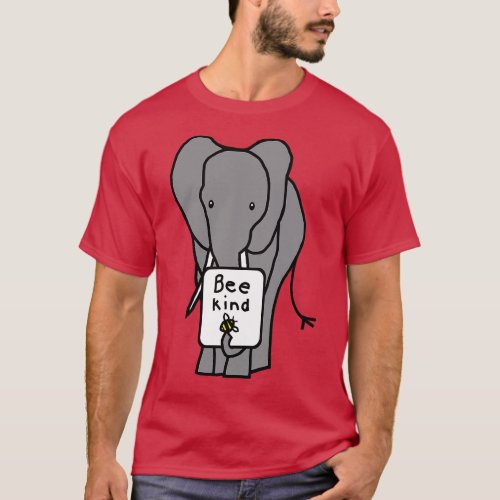 Gray Elephant says Bee Kind T_Shirt