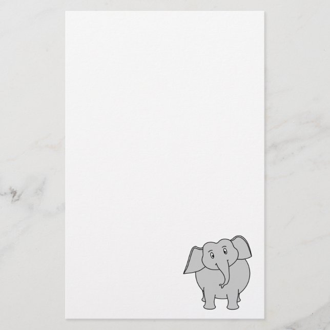Gray Elephant. Stationery (Front)