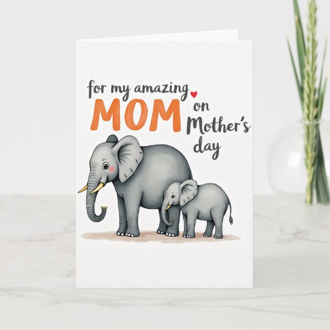 Gray Elephant Tenderness Card (Front)