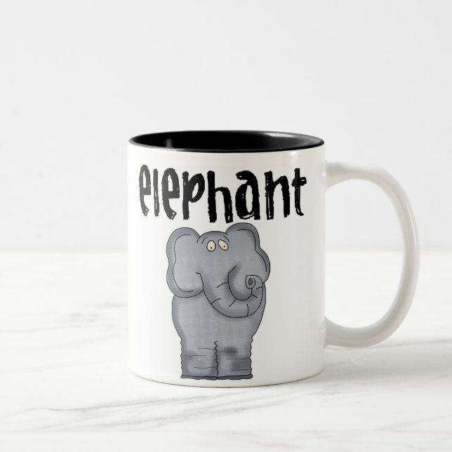 Gray Elephant Two-Tone Coffee Mug (Right)