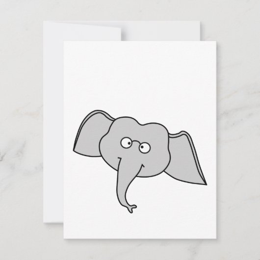 Gray Elephant with Glasses. Cartoon. (Front)
