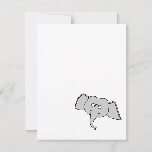 Gray Elephant with Glasses. Cartoon. (Back)
