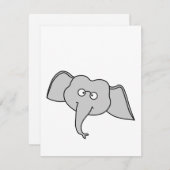 Gray Elephant with Glasses. Cartoon. (Front/Back)