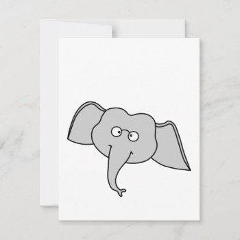 Gray Elephant With Glasses. Cartoon. by Animal_Art_By_Ali at Zazzle