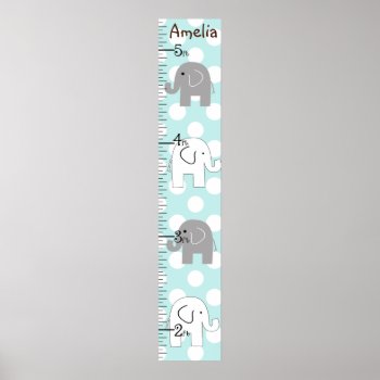 Gray Elephants Growth Chart Any Color Background! by Personalizedbydiane at Zazzle
