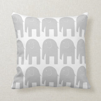 Gray Elephants Throw Pillow