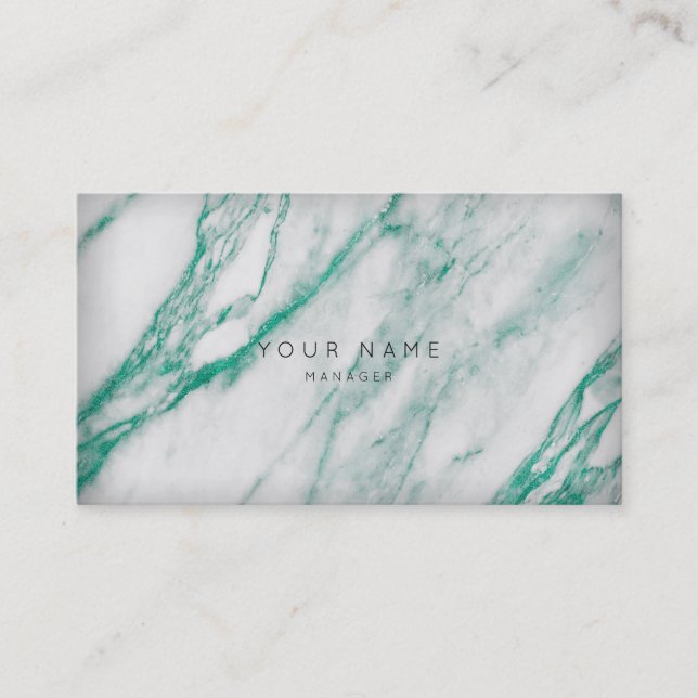 Gray Emerald Green Marble Appointment Card Gold (Front)