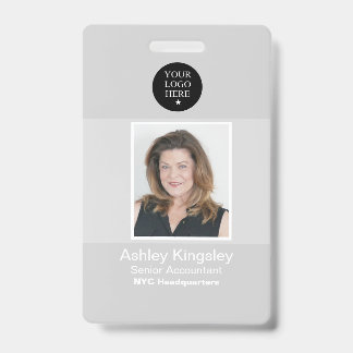 Gray Employee Photo Badge Corporate Security