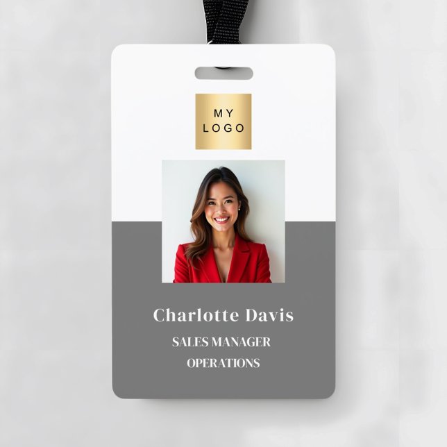 Gray employee photo ID company security Badge (Creator Uploaded)