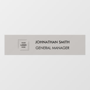Gray Employee Staff Nameplate Wall Decal