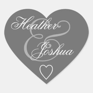 Gray Envelope Seal Wedding Heart V14