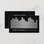 Gray Equalizer Musician, DJ, Band Business Card (Front/Back)