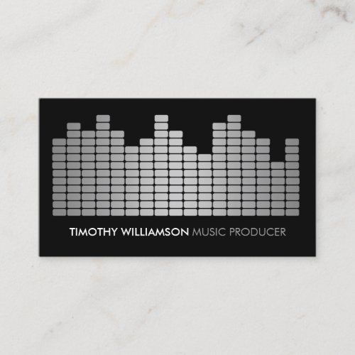 Gray Equalizer Musician, DJ, Band Business Card