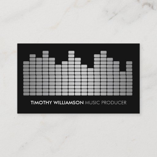 Customizable Gray Equalizer Musician, DJ, Band Business Card