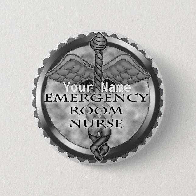 Gray ER Nurse Button (Front)