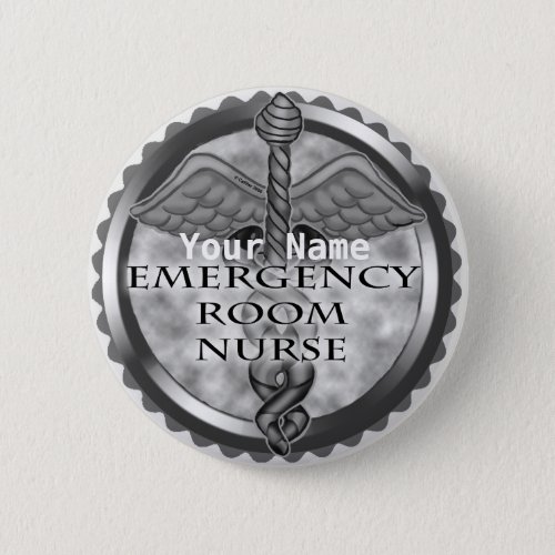 Gray ER Nurse custom name button