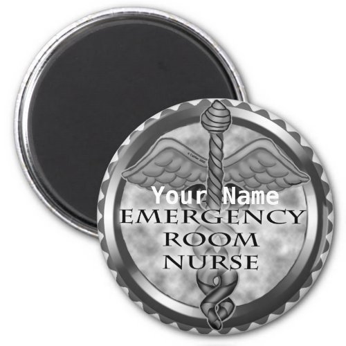 Gray ER Nurse custom name magnet