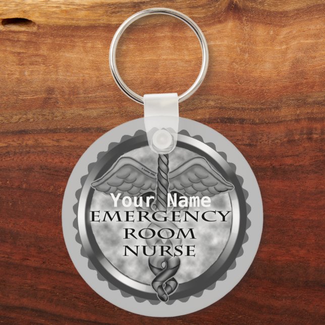 Gray ER Nurse Keychain (Front)