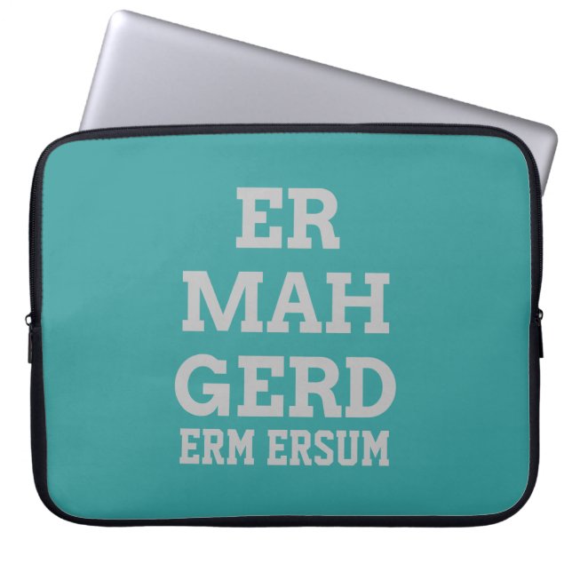 Gray Ermahgerd Laptop Sleeve (Front)