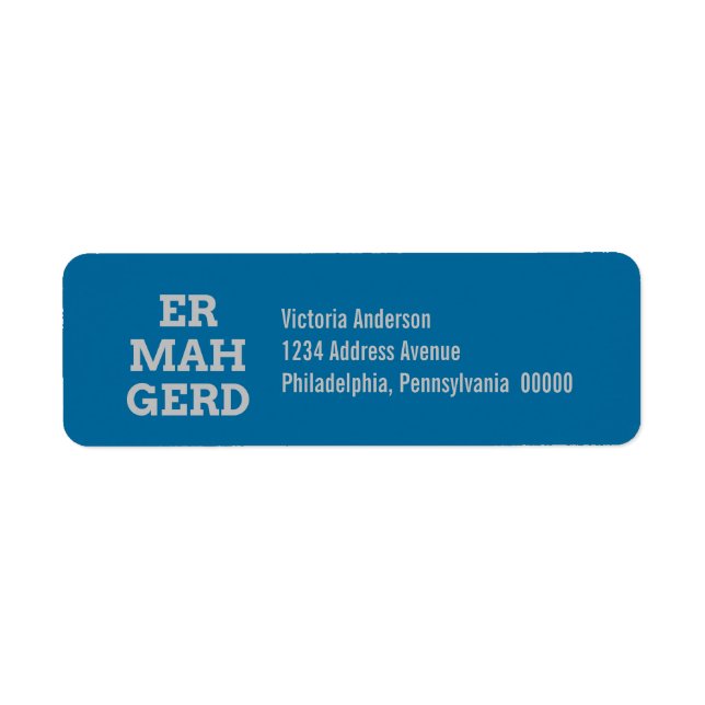 Gray Ermahgerd Return Address Labels (Front)
