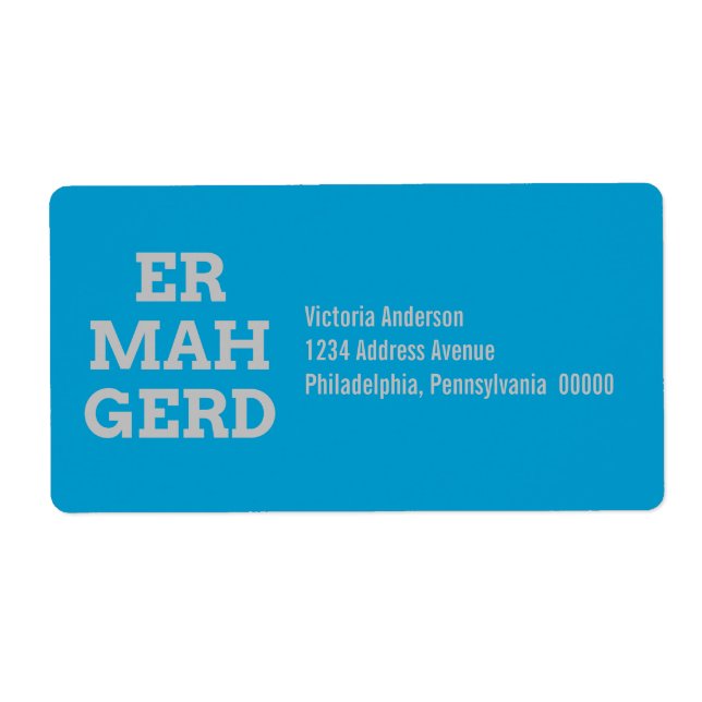 Gray Ermahgerd Shipping Labels (Front)