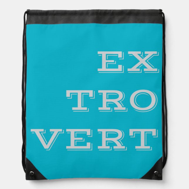 Gray Extrovert Drawstring Backpack (Front)