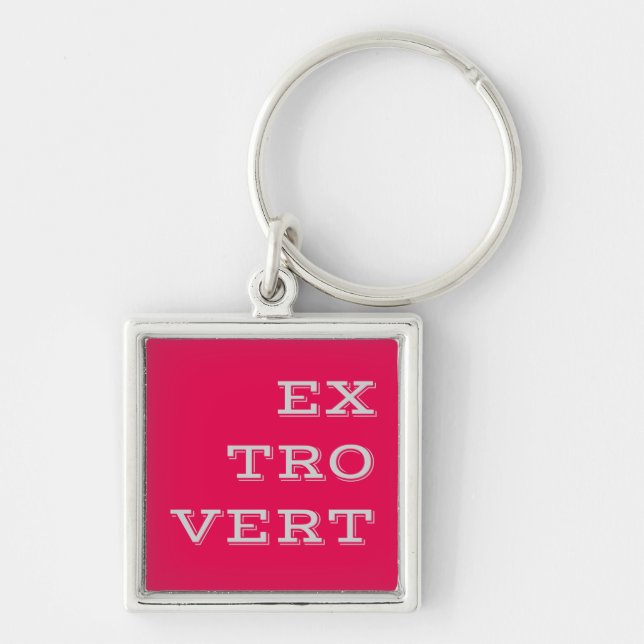 Gray Extrovert Keychain (Front)