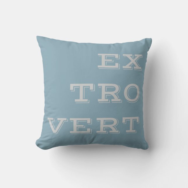 Gray Extrovert Throw Pillow (Front)