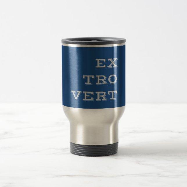 Gray Extrovert Travel Mug (Center)