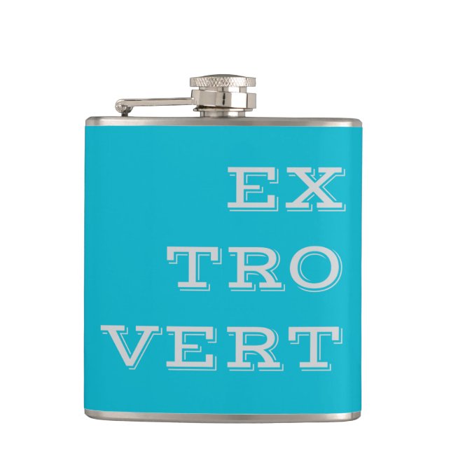 Gray Extrovert Wrapped Vinyl Flask (Front)