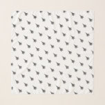 Gray F-15E Jet Patterned Scarf<br><div class="desc">Ideal for the fighter chick pilot,  wso or spouse,  add a little airpower to your wardrobe with this gray on white F-15E Strike Eagle patterned chiffon scarf. This makes the perfect not-squadron-specific First Friday,  Pink Flag,  fini-flight or spouse event accessory or a stylish welcome or farewell gift.</div>