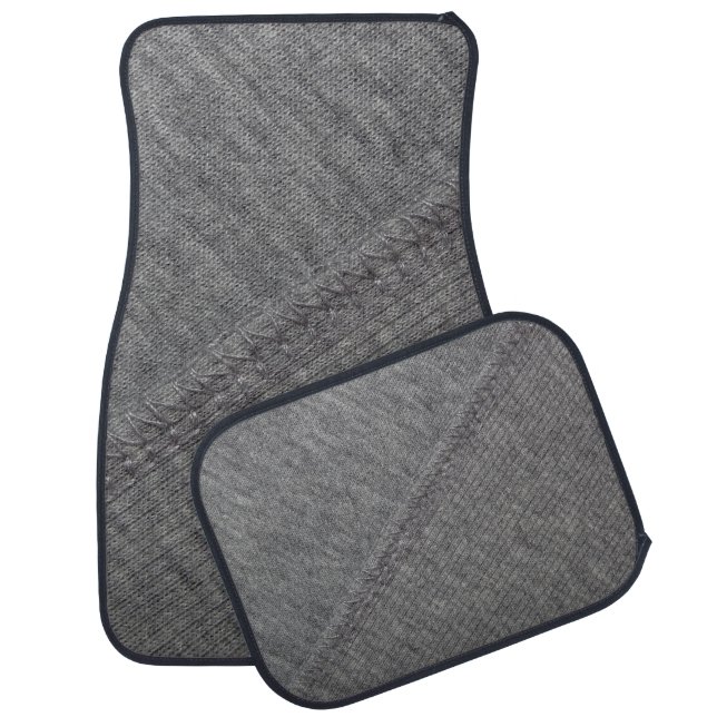 Gray fabric: abstract stitched texture. car floor mat (Set)