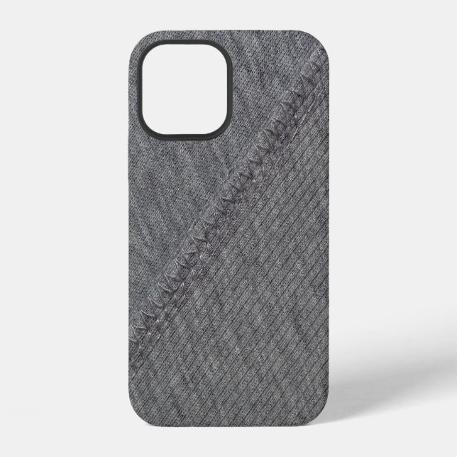 Gray fabric: abstract stitched texture. iphone case (Back)
