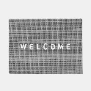 Gray Fabric Cloth - Welcome - Customizable Doormat