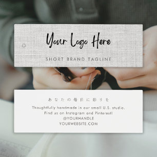 Gray Fabric Horizontal Logo Brand Hang Tag Mini
