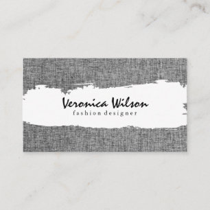 Gray Fabric Linen Material Business Card