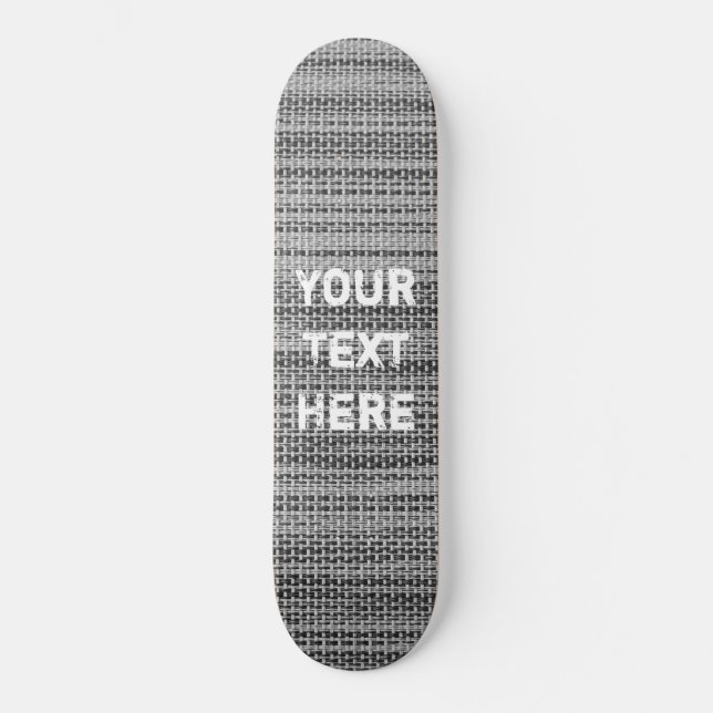 Gray Fabric Skateboard Design Your Text Name (Front)
