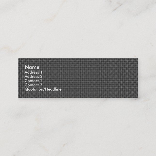 Gray Fabric Texture Mini Business Card (Front)