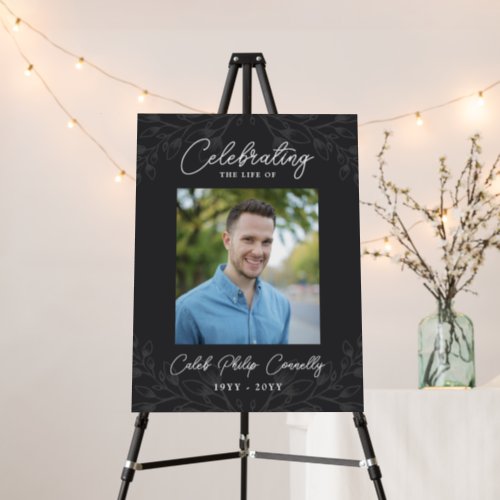 Gray Faint Greenery Celebrating Life Photo Foam Board