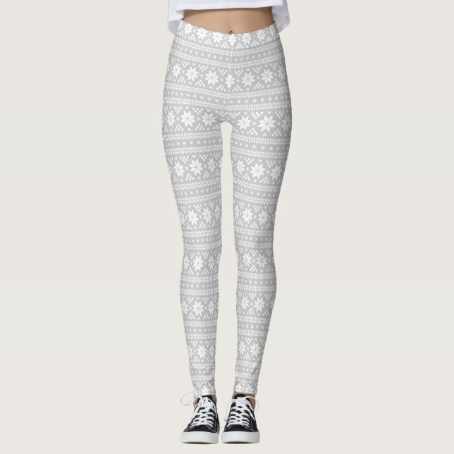Gray Fair Isle Leggings (Front)