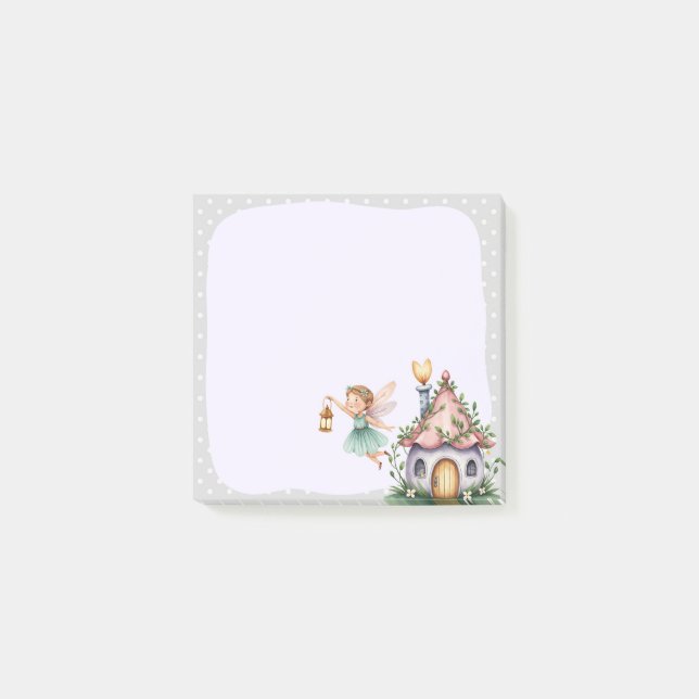 Gray Fairy Memo Pad – Mystical Note-Taking Post-it Notes (Front)