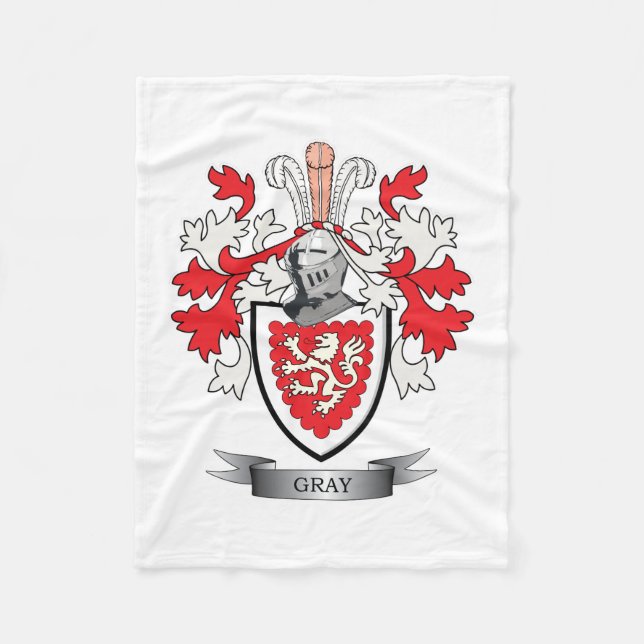 Gray Family Crest Coat of Arms Fleece Blanket (Front)