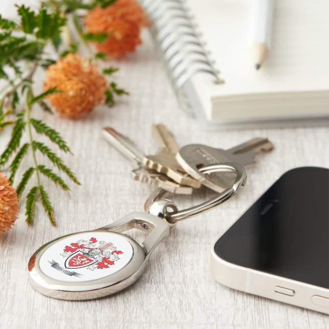Gray Family Crest Coat of Arms Keychain (Side)