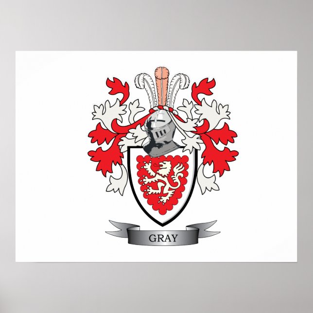 Gray Family Crest Coat of Arms Poster (Front)